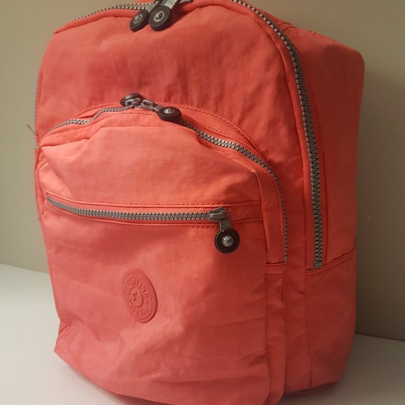 KIPLING Pink backpack book bag laptop sleeve folder divider shoulder straps bags - Picture 2 of 12